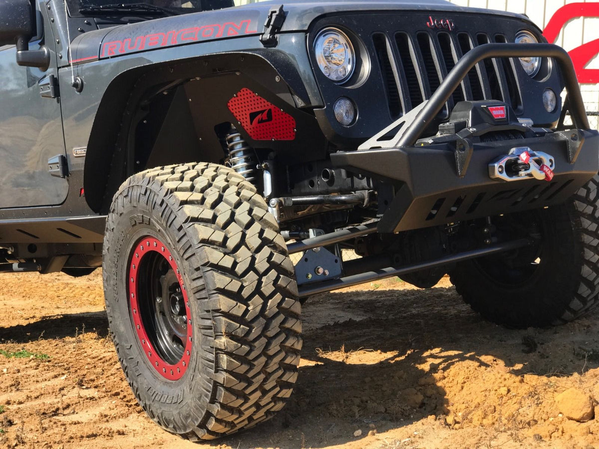 Jeep JK Front Bumper W/Stinger 07-18 Wrangler JK Crusher Series Bare Steel Motobilt - MB1011-S