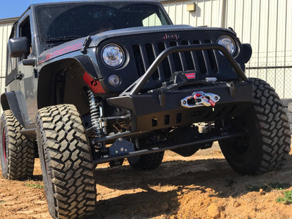 Jeep JK Front Bumper W/Stinger 07-18 Wrangler JK Crusher Series Bare Steel Motobilt - MB1011-S