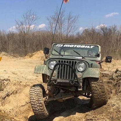 Jeep CJ Front Stubby Bumper W/Stinger Bare Steel Motobilt - MB1015-S