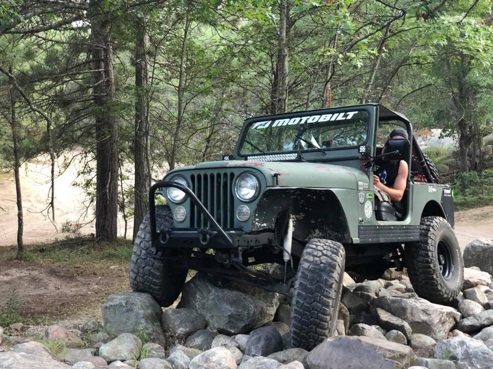 Jeep CJ Front Stubby Bumper W/Stinger Bare Steel Motobilt - MB1015-S
