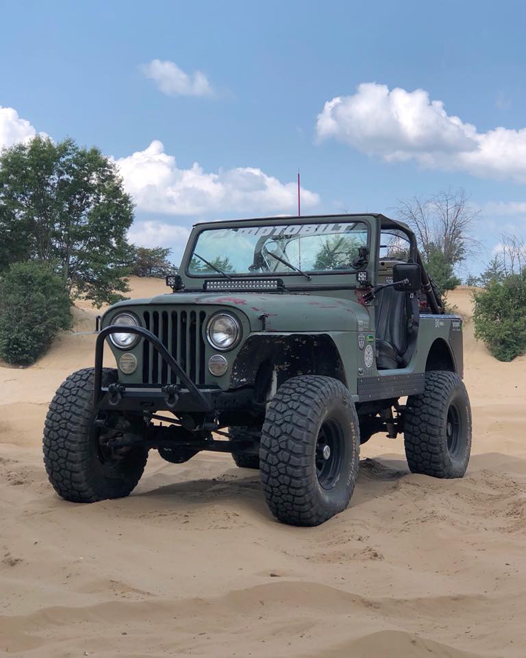 Jeep CJ Front Stubby Bumper W/Stinger Bare Steel Motobilt - MB1015-S