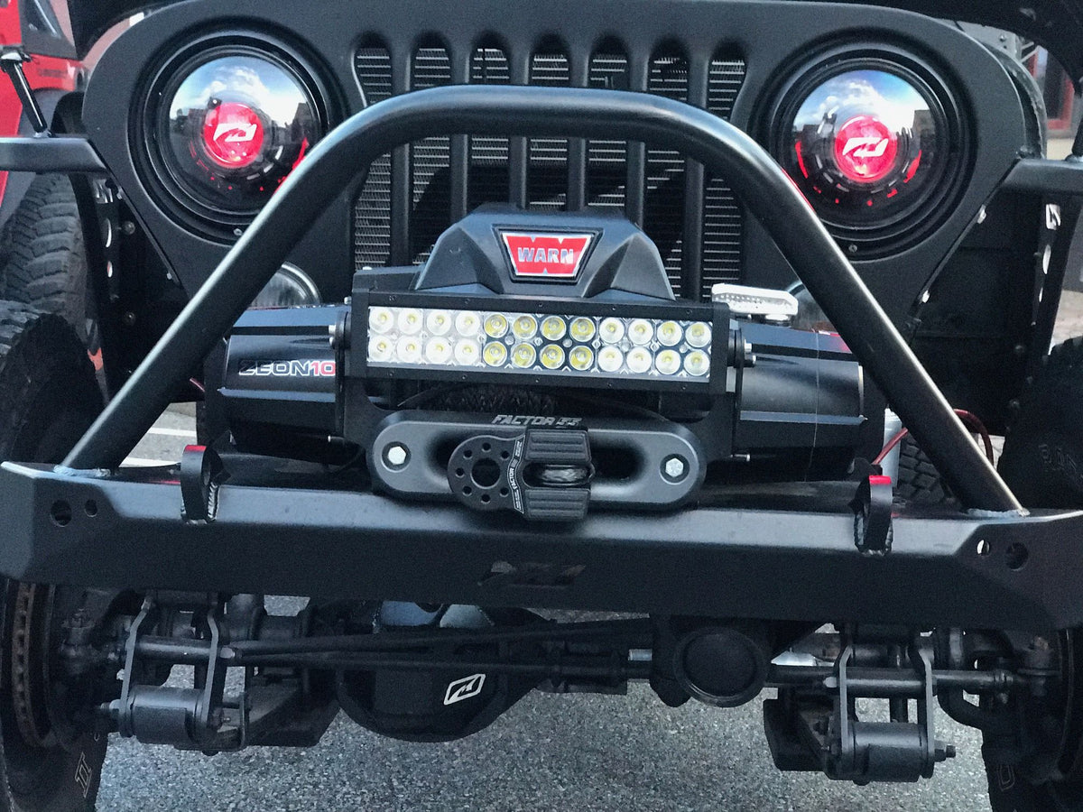 Jeep CJ Mid Width Front Bumper W/Stinger Bare Steel Motobilt - MB1019-S