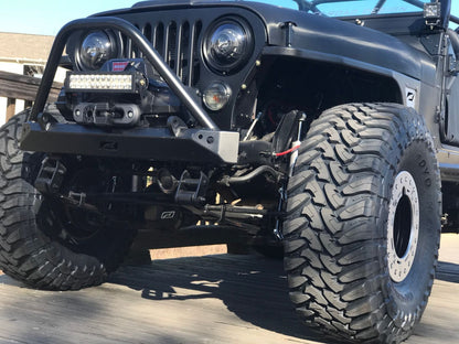 Jeep CJ Mid Width Front Bumper W/Stinger Bare Steel Motobilt - MB1019-S