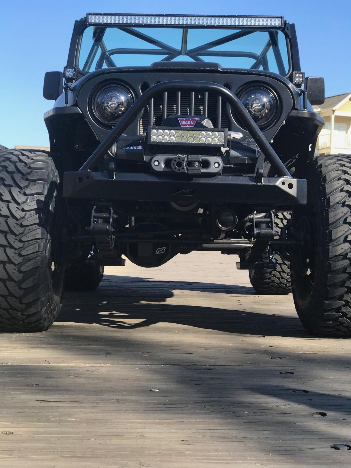 Jeep CJ Mid Width Front Bumper W/Stinger Bare Steel Motobilt - MB1019-S