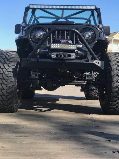 Jeep CJ Mid Width Front Bumper W/Stinger Bare Steel Motobilt - MB1019-S
