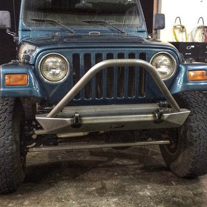 Jeep YJ / TJ / LJ Mid-Width Front Bumper W/Stinger Bare Steel Motobilt - MB1021-S