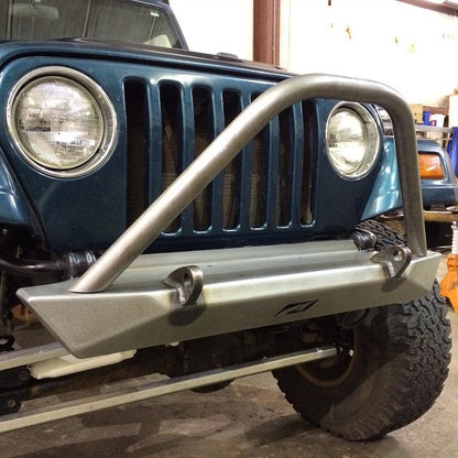 Jeep YJ / TJ / LJ Mid-Width Front Bumper W/Stinger Bare Steel Motobilt - MB1021-S