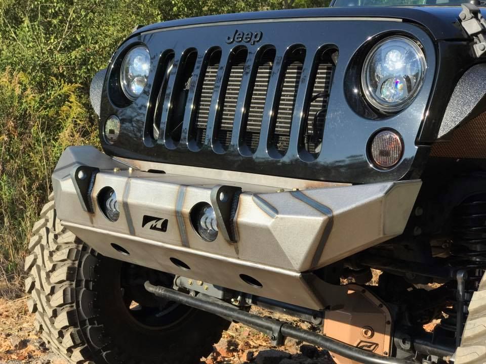 Jeep JK Front Bumper 07-18 Wrangler JK W/Fog Light Holes The Hammer Series Bare Steel Motobilt - MB1025F