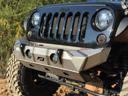 Jeep JK Front Bumper 07-18 Wrangler JK W/Fog Light Holes The Hammer Series Bare Steel Motobilt - MB1025F