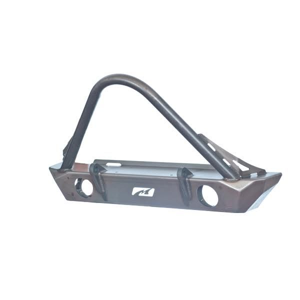 Jeep JK Front Bumper W/Stinger Fog Cutouts 07-18 Wrangler JK Hatchet Series Bare Steel Motobilt - MB1048F-S