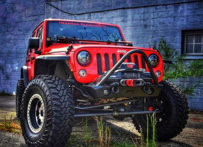 Jeep JK Front Bumper W/Stinger Fog Cutouts 07-18 Wrangler JK Hatchet Series Bare Steel Motobilt - MB1048F-S