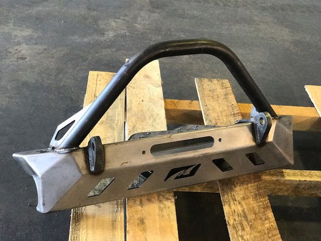 Jeep YJ TJ LJ Front Bumper W/Bull Bar Bare Steel Motobilt - MB1069-B