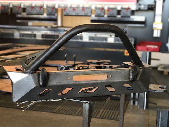 Jeep YJ TJ LJ Front Bumper W/Bull Bar Bare Steel Motobilt - MB1069-B