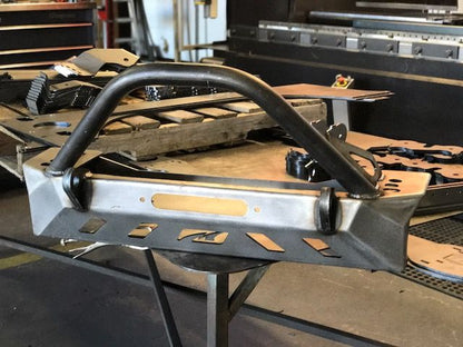 Jeep YJ TJ LJ Front Bumper W/Bull Bar Bare Steel Motobilt - MB1069-B