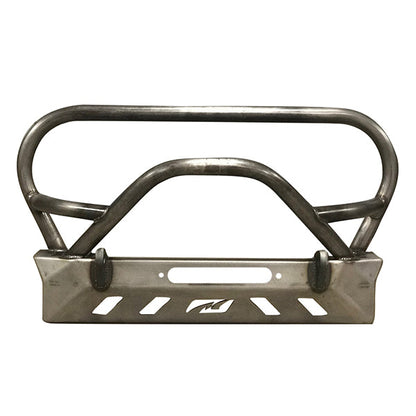 Jeep YJ TJ LJ Front Bumper W/Grill Hoop and Bull Bar Bare Steel Motobilt - MB1069-L-B