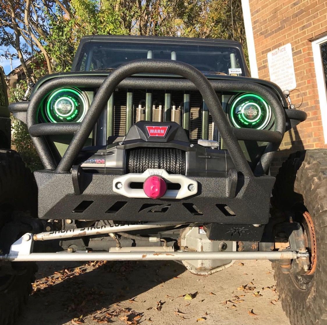 Jeep YJ TJ LJ Front Bumper W/Grill Hoop and Stinger Bare Steel Motobilt - MB1069-L