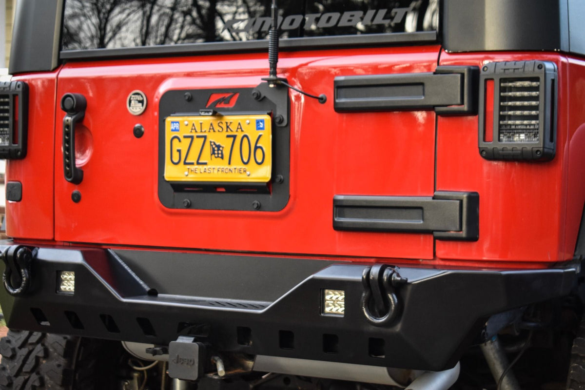 Jeep JK Rear Bumper 07-18 Wrangler JK Crusher Series Bare Steel Motobilt - MB1072