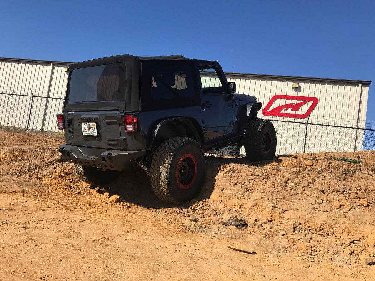 Jeep JK Rear Bumper 07-18 Wrangler JK Crusher Series Bare Steel Motobilt - MB1072