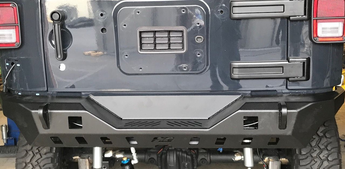 Jeep JK Rear Bumper 07-18 Wrangler JK Crusher Series Bare Steel Motobilt - MB1072