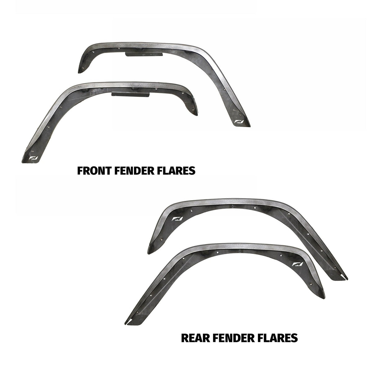 Front and Rear 4 Inch Crusher Fender Package 07-18 Jeep Wrangler JK/JKU Motobilt - MB1076-4-1075-4