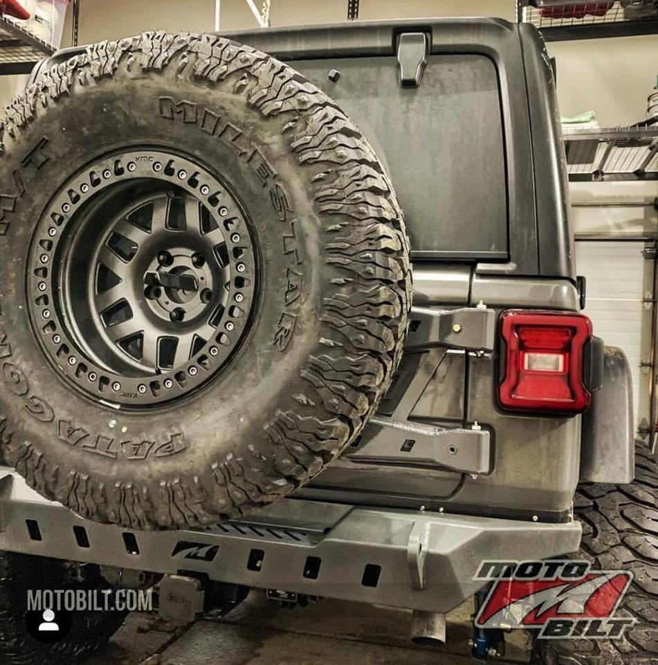 Jeep JL Rear Bumper Crusher With Spare Tire Cut Out 2018-Pres Wrangler JL Motobilt - MB1080
