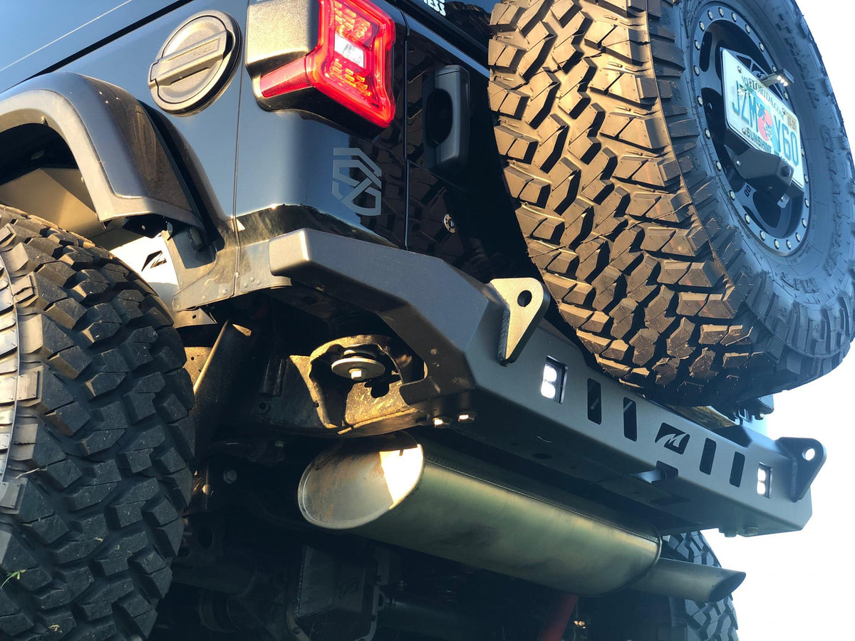 Jeep JL Rear Bumper Crusher With Light Mounts With Spare Tire Cut Out 2018-Present Wrangler JL Motobilt - MB1092