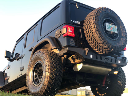 Jeep JL Rear Bumper Crusher With Light Mounts With Spare Tire Cut Out 2018-Present Wrangler JL Motobilt - MB1092