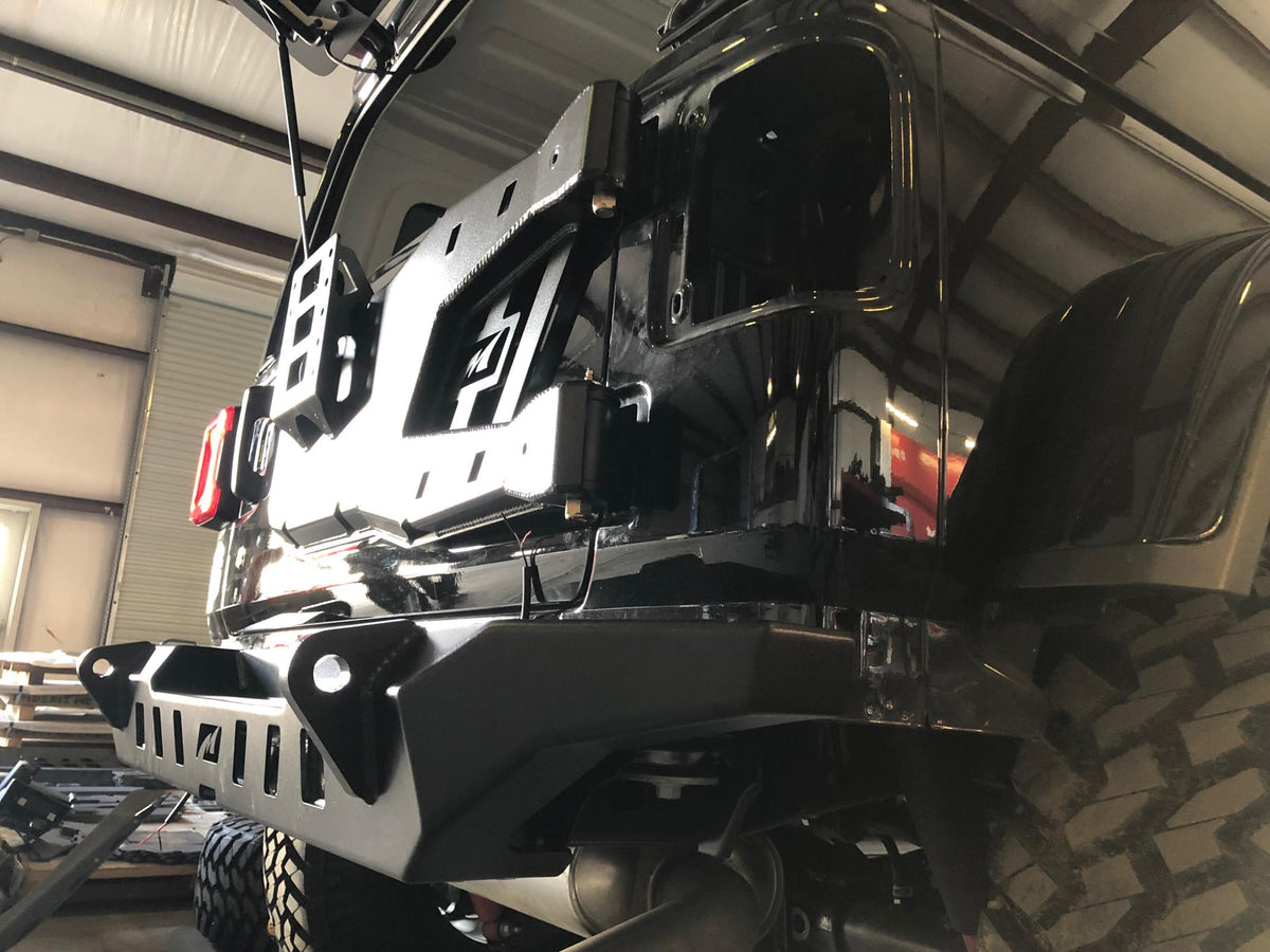 Jeep JL Rear Bumper Crusher With Light Mounts With Spare Tire Cut Out 2018-Present Wrangler JL Motobilt - MB1092