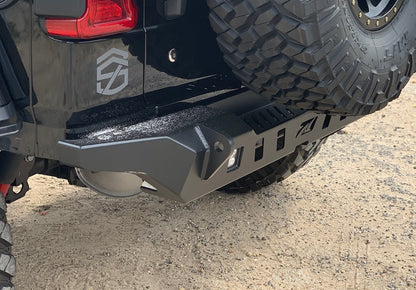 Jeep JL Rear Bumper Crusher With Light Mounts With Spare Tire Cut Out 2018-Present Wrangler JL Motobilt - MB1092