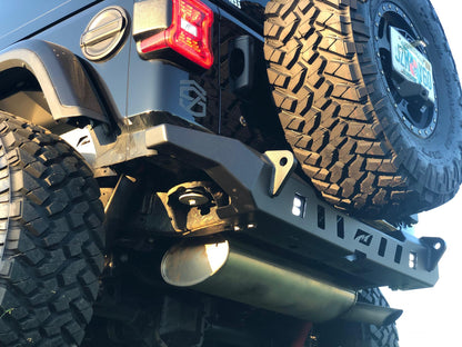 Jeep JL Rear Bumper Crusher With Light Mounts With Spare Tire Cut Out 2018-Present Wrangler JL Motobilt - MB1092