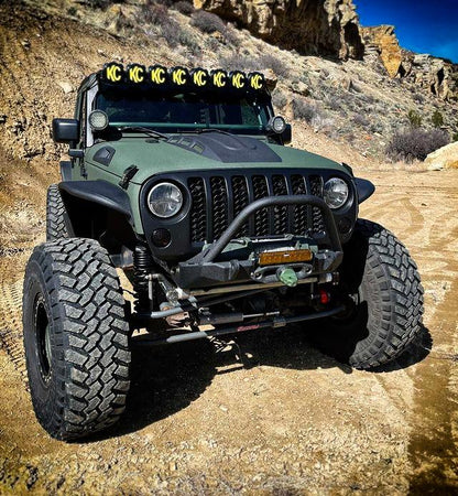 Tomahawk Frame Chop Front Bumper w/Bull Bar for Jeep JK, JL, JT Motobilt - MB1149-BB