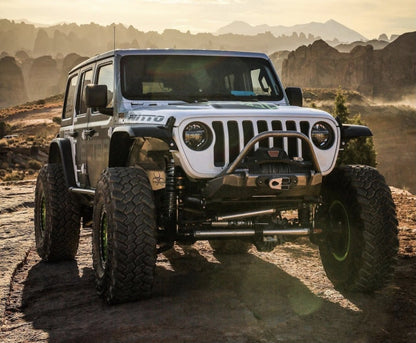 Tomahawk Frame Chop Front Bumper w/Bull Bar for Jeep JK, JL, JT Motobilt - MB1149-BB