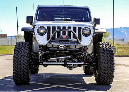 Tomahawk Frame Chop Front Bumper w/Bull Bar for Jeep JK, JL, JT Motobilt - MB1149-BB