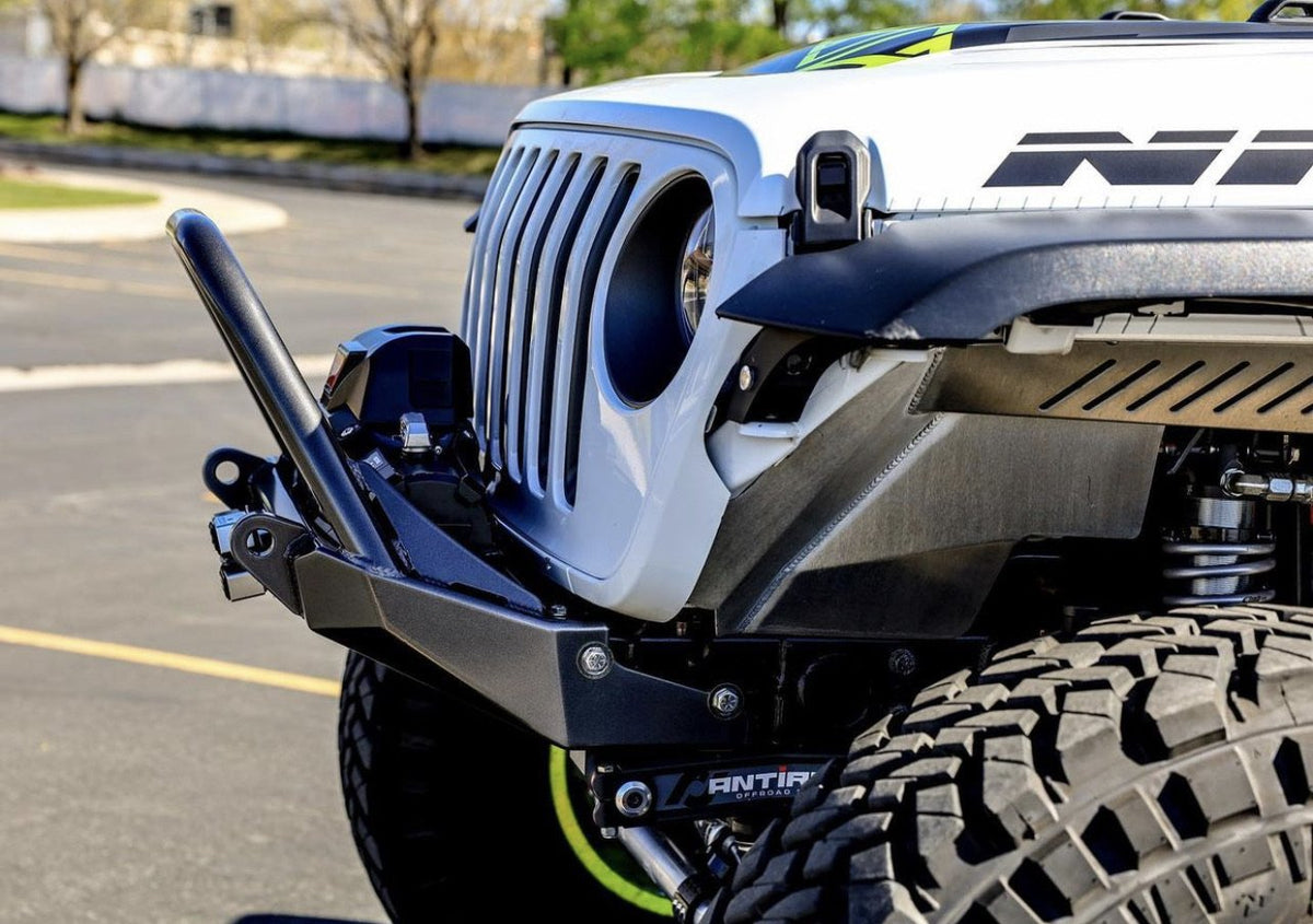 Tomahawk Frame Chop Front Bumper w/Bull Bar for Jeep JK, JL, JT Motobilt - MB1149-BB