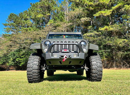 Crusher HD Front Bumper for Jeep JK/JKU with BullBar and Skidplate Motobilt - MB1209-MB1210-MB1203