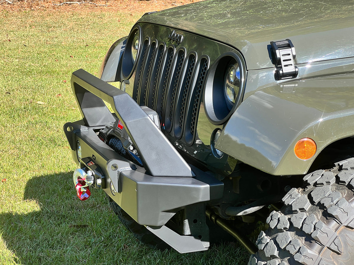 Crusher HD Front Bumper for Jeep JK/JKU with BullBar and Skidplate Motobilt - MB1209-MB1210-MB1203