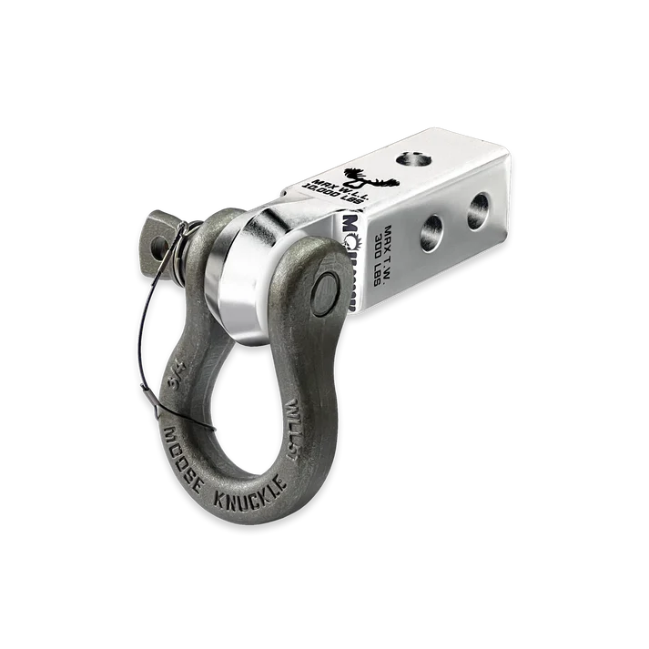 B'oh 3/4 Spin Pin Shackle and Mohawk 2.0 Receiver Combo Atomic Silver Moose Knuckle Offroad