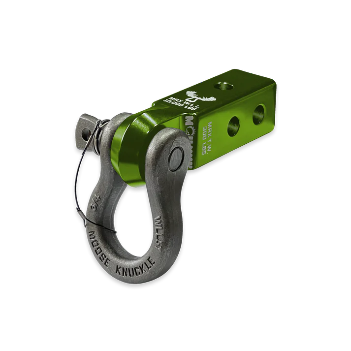 B'oh 3/4 Spin Pin Shackle and Mohawk 2.0 Receiver Combo Bean Green Moose Knuckle Offroad