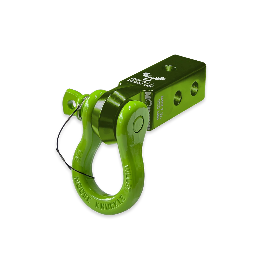 B'oh 3/4 Spin Pin Shackle and Mohawk 2.0 Receiver Combo Bean Green Moose Knuckle Offroad