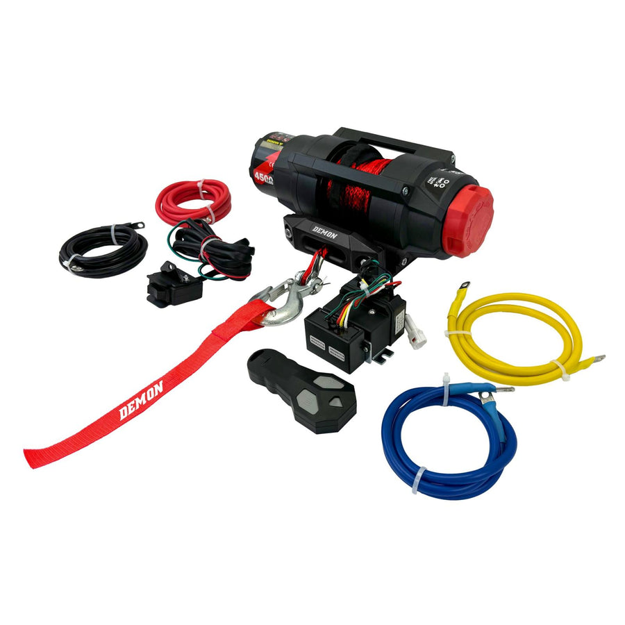 Universal ATV/UTV Winch 4500 Lbs Compatible with 6.59 Inch Mounting Bolt Pattern