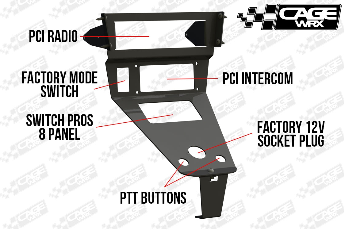 Polaris RZR PCI Radio & Intercom Mount | (2020-2024) Pro R / Pro S / Turbo R / Pro XP | KENWOOD RADIO