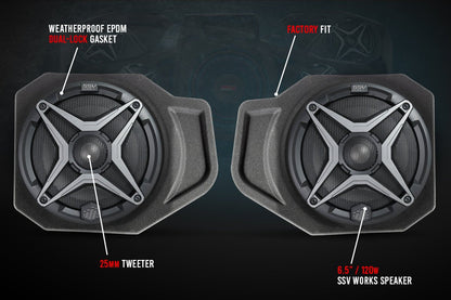 SSV Works 6.5" Front Speaker Pods for 2018-2024 Polaris Ranger XP 1000