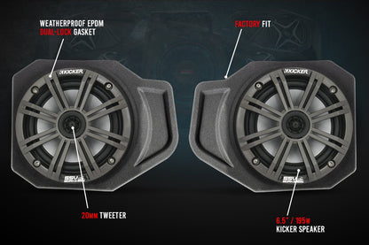 SSV Works 6.5" Front Speaker Pods for 2018-2024 Polaris Ranger XP 1000