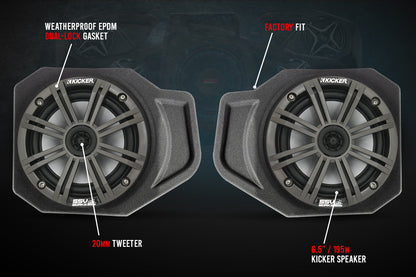 SSV Works 6.5" Front Speaker Pods for 2018-2024 Polaris Ranger XP 1000
