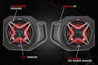 SSV Works V-Spec 3-Speaker Audio System for 2018-2024 Polaris Ranger XP 1000 with Ride Command