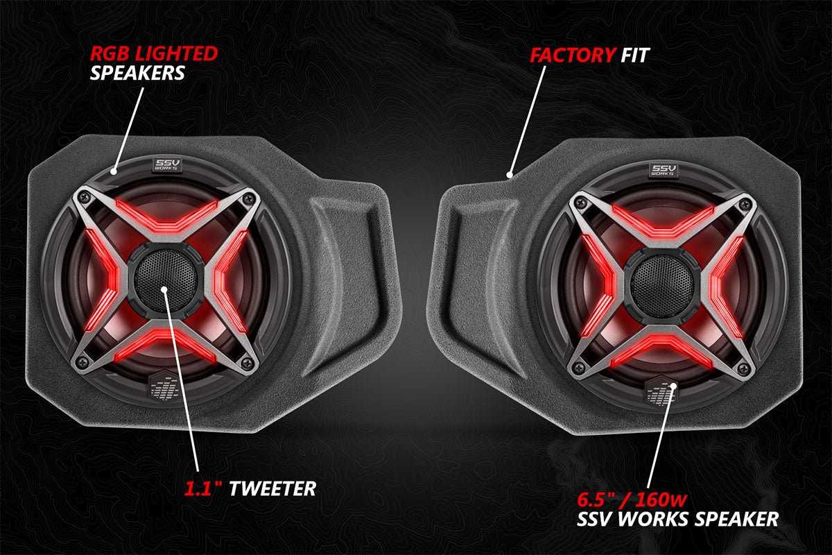 SSV Works V-Spec 5-Speaker Audio System for 2018-2024 Polaris Ranger XP 1000 with Ride Command