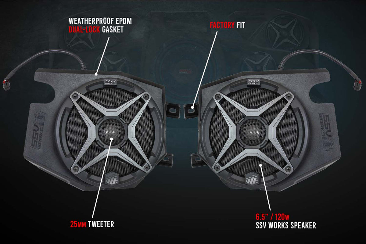 SSV Works 6.5" Front-Kick Speaker Pods for 2014-2023 Polaris RZR