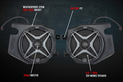 SSV Works 6.5" Front-Kick Speaker Pods for 2014-2023 Polaris RZR