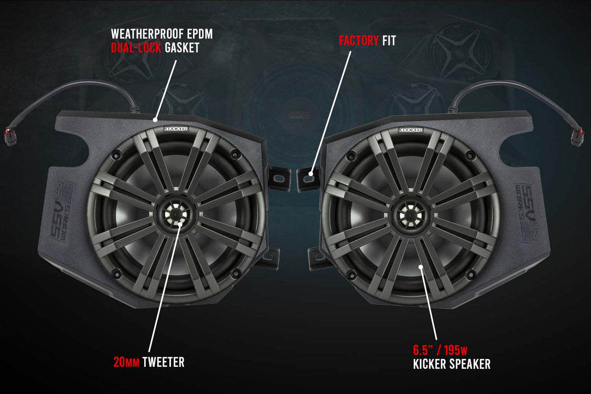 SSV Works 6.5" Front-Kick Speaker Pods for 2014-2023 Polaris RZR