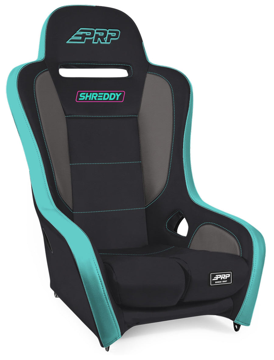 Shreddy Podium Suspension Seat - Black and Teal
